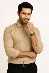 Men's sand brown formal shirt